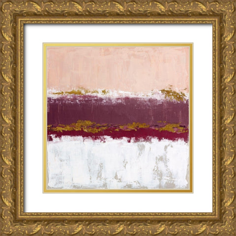 Springtime In Gold Ornate Wood Framed Art Print with Double Matting by Tava Studios