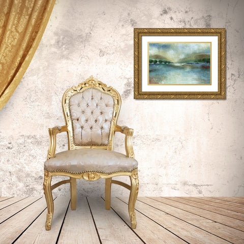 Mountain Pass Gold Ornate Wood Framed Art Print with Double Matting by Tava Studios