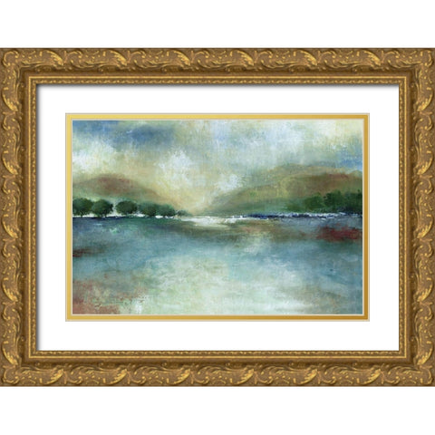 Mountain Pass Gold Ornate Wood Framed Art Print with Double Matting by Tava Studios