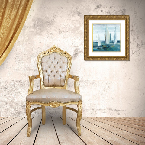 Out To Sea Gold Ornate Wood Framed Art Print with Double Matting by Tava Studios