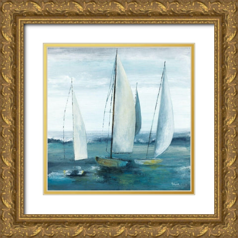 Out To Sea Gold Ornate Wood Framed Art Print with Double Matting by Tava Studios