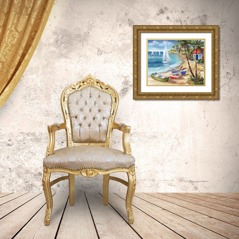 Antiqua Holiday Gold Ornate Wood Framed Art Print with Double Matting by Nan