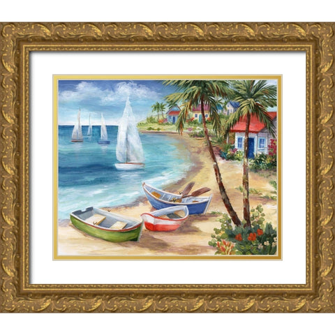 Antiqua Holiday Gold Ornate Wood Framed Art Print with Double Matting by Nan