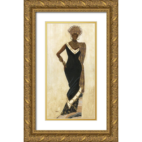 Holiday Dress II Gold Ornate Wood Framed Art Print with Double Matting by Tava Studios