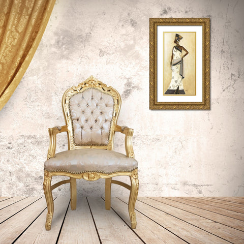 Holiday Dress III Gold Ornate Wood Framed Art Print with Double Matting by Tava Studios