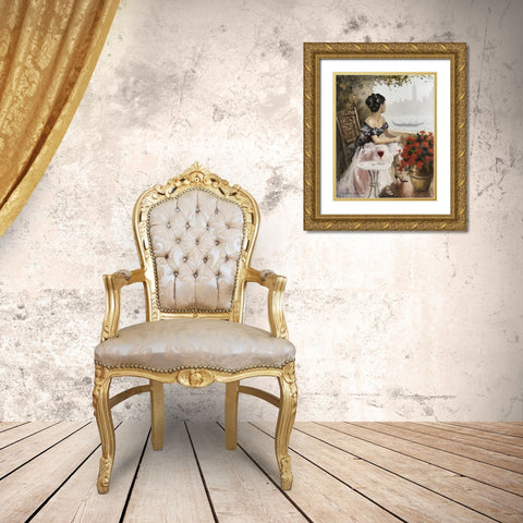 Afternoon On Gold Ornate Wood Framed Art Print with Double Matting by Orme, E. Anthony