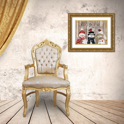 Snowplace Like Home Gold Ornate Wood Framed Art Print with Double Matting by Tava Studios