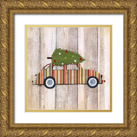 Classic Auto Gold Ornate Wood Framed Art Print with Double Matting by Tava Studios