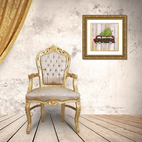 Classic Auto Gold Ornate Wood Framed Art Print with Double Matting by Tava Studios