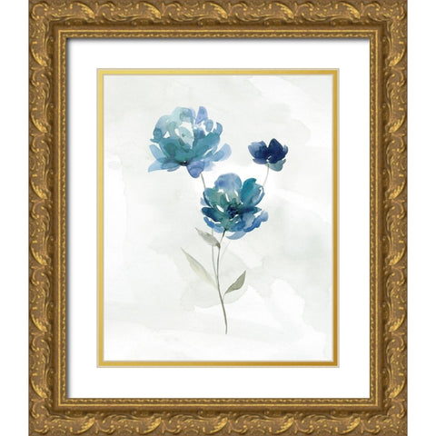 Blue Botanical I Gold Ornate Wood Framed Art Print with Double Matting by Robinson, Carol
