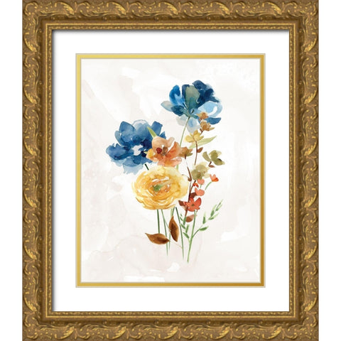 Summer Sprig I Gold Ornate Wood Framed Art Print with Double Matting by Robinson, Carol