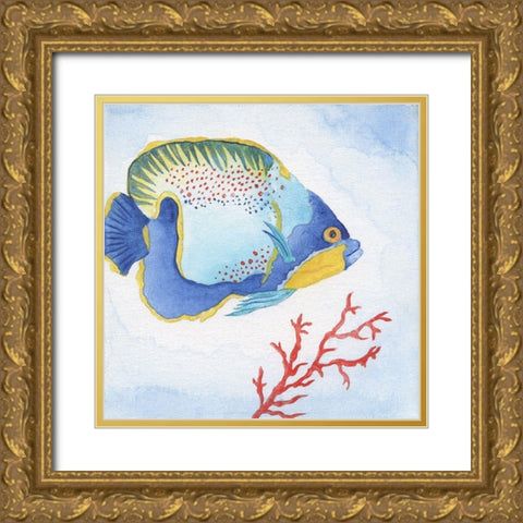 Galapagos Fish I Gold Ornate Wood Framed Art Print with Double Matting by Tava Studios