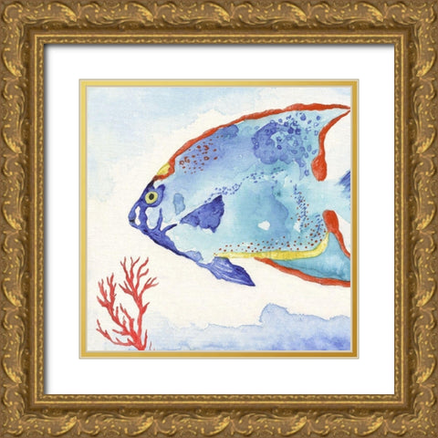 Galapagos Fish II Gold Ornate Wood Framed Art Print with Double Matting by Tava Studios