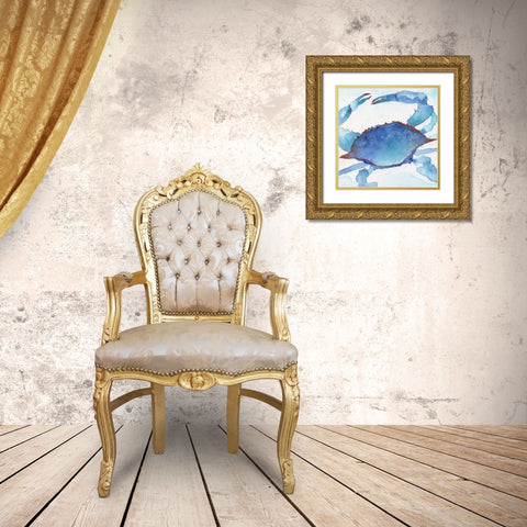 Galapagos Crab Gold Ornate Wood Framed Art Print with Double Matting by Tava Studios