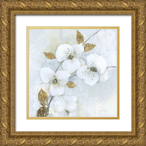 Blossoms in Mist Gold Ornate Wood Framed Art Print with Double Matting by Tava Studios