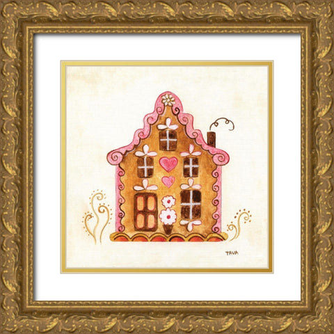 Gingerbread House I Gold Ornate Wood Framed Art Print with Double Matting by Tava Studios