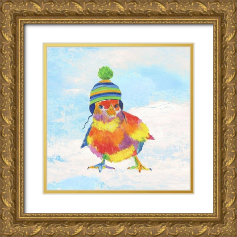 Groovy Chick and Sky Gold Ornate Wood Framed Art Print with Double Matting by Tava Studios