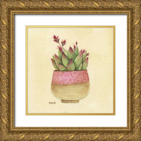Flowering Succulent I Gold Ornate Wood Framed Art Print with Double Matting by Tava Studios