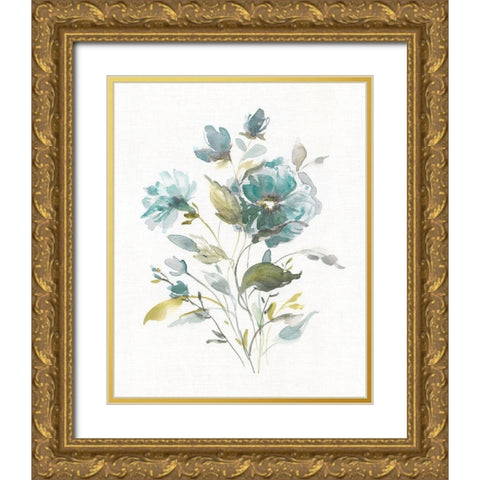 Linen Botanical I Gold Ornate Wood Framed Art Print with Double Matting by Robinson, Carol