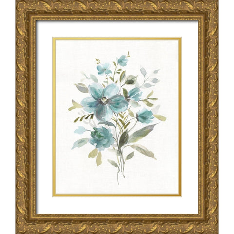 Linen Botanical II Gold Ornate Wood Framed Art Print with Double Matting by Robinson, Carol