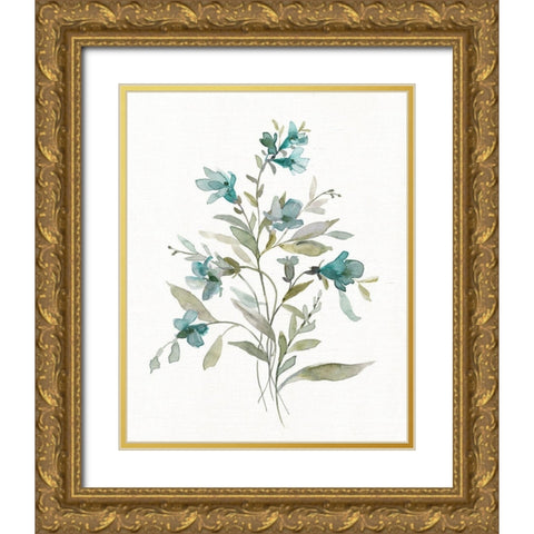 Linen Botanical III Gold Ornate Wood Framed Art Print with Double Matting by Robinson, Carol