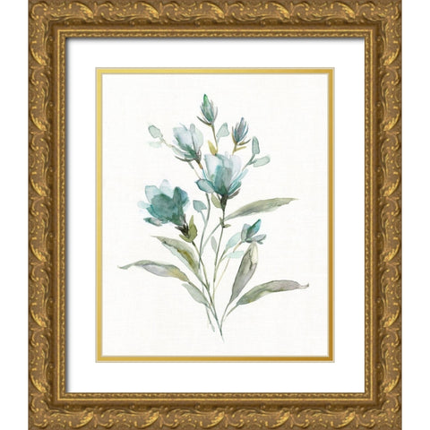 Linen Botanical IV Gold Ornate Wood Framed Art Print with Double Matting by Robinson, Carol