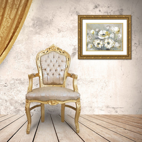 Soft Spring Gold Ornate Wood Framed Art Print with Double Matting by Tava Studios