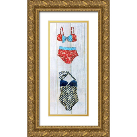 Vintage Bathing Suit - Detail I Gold Ornate Wood Framed Art Print with Double Matting by Tava Studios