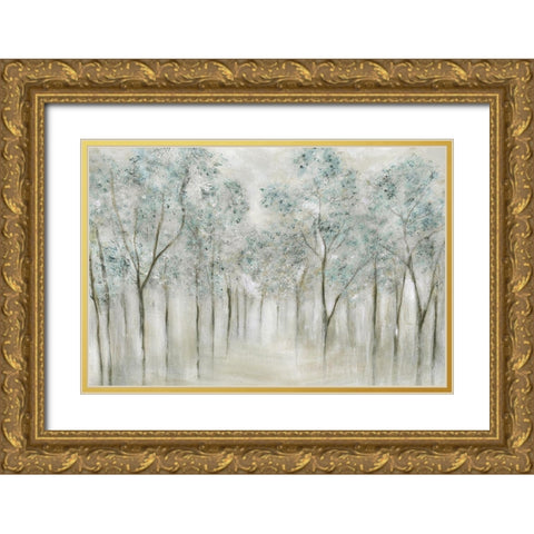 Neutral Spring Gold Ornate Wood Framed Art Print with Double Matting by Tava Studios