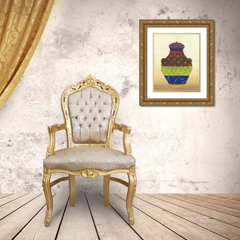 Marrakesh Urn II Gold Ornate Wood Framed Art Print with Double Matting by Tava Studios