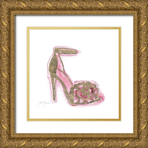 Golden Shoe I Gold Ornate Wood Framed Art Print with Double Matting by Tava Studios