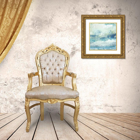 Topaz Cloudscape Gold Ornate Wood Framed Art Print with Double Matting by Tava Studios