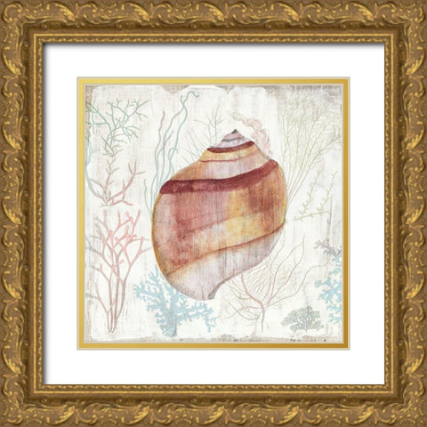 Coral and Shell II Gold Ornate Wood Framed Art Print with Double Matting by Tava Studios