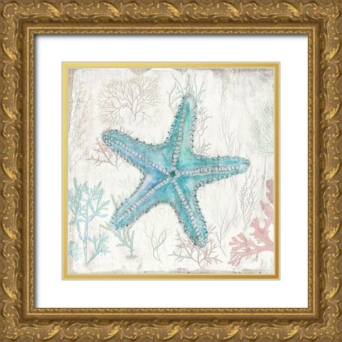 Coral and Shell III Gold Ornate Wood Framed Art Print with Double Matting by Tava Studios