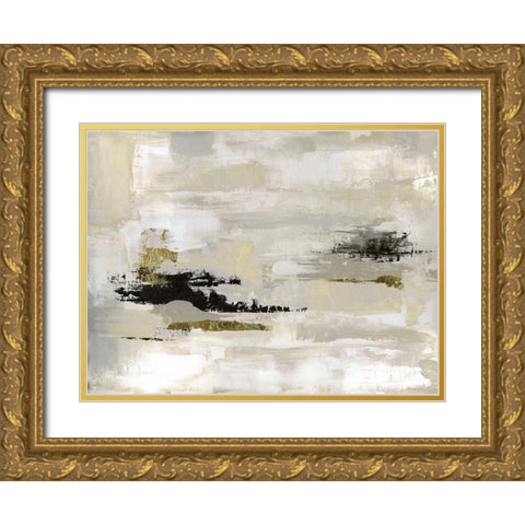 Summer Saffron Gold Ornate Wood Framed Art Print with Double Matting by Tava Studios