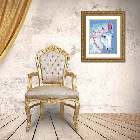 Unicorn I Gold Ornate Wood Framed Art Print with Double Matting by Tava Studios