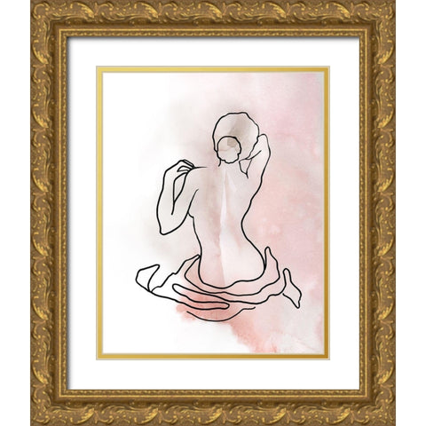 Figure Sketch II Gold Ornate Wood Framed Art Print with Double Matting by Robinson, Carol