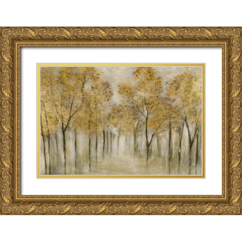 Golden Spring Gold Ornate Wood Framed Art Print with Double Matting by Tava Studios