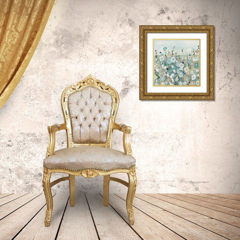Whimsy Garden Gold Ornate Wood Framed Art Print with Double Matting by Tava Studios