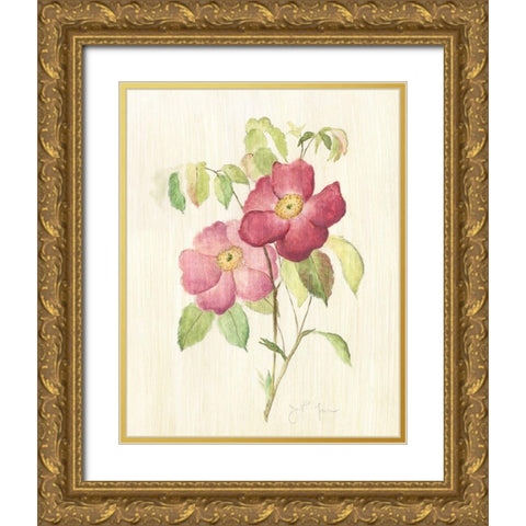Dusty Rose II Gold Ornate Wood Framed Art Print with Double Matting by Tava Studios
