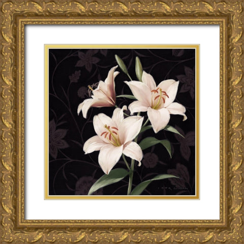 Lily Elegante Gold Ornate Wood Framed Art Print with Double Matting by Levashov, Igor