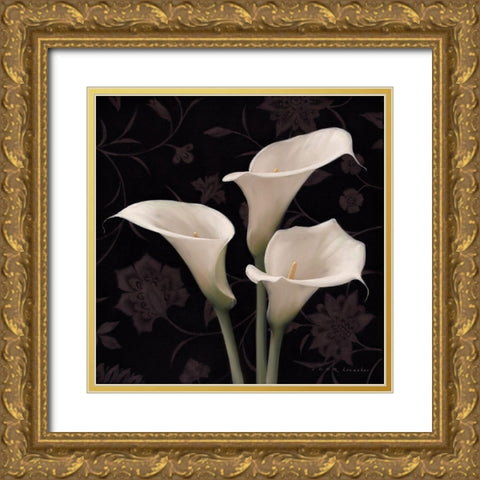 Calla Elegante Gold Ornate Wood Framed Art Print with Double Matting by Levashov, Igor