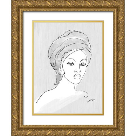 Run The World Gold Ornate Wood Framed Art Print with Double Matting by Tava Studios