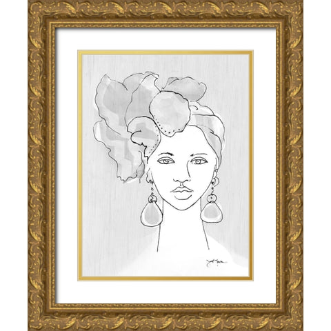 Flawless Gold Ornate Wood Framed Art Print with Double Matting by Tava Studios
