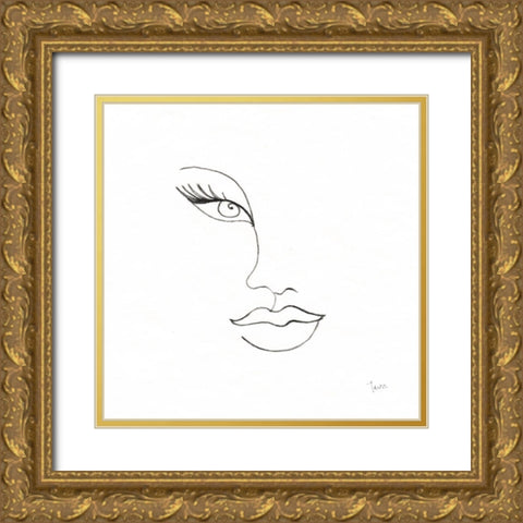 Vogue Look II Gold Ornate Wood Framed Art Print with Double Matting by Tava Studios