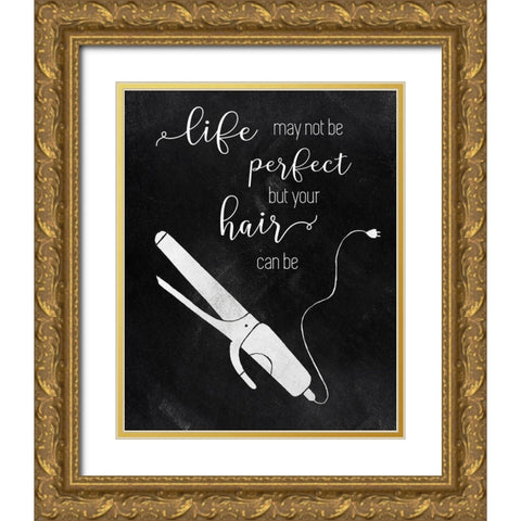 Perfect Hair Gold Ornate Wood Framed Art Print with Double Matting by Tava Studios