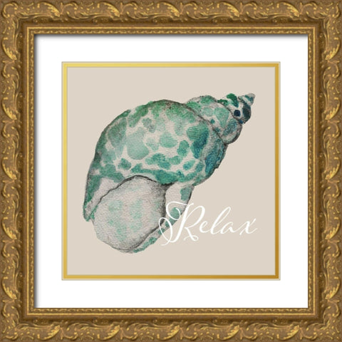 Relax Gold Ornate Wood Framed Art Print with Double Matting by Tava Studios
