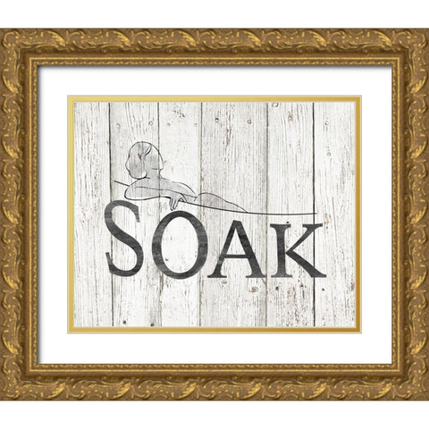 Contemporary Soak Gold Ornate Wood Framed Art Print with Double Matting by Tava Studios