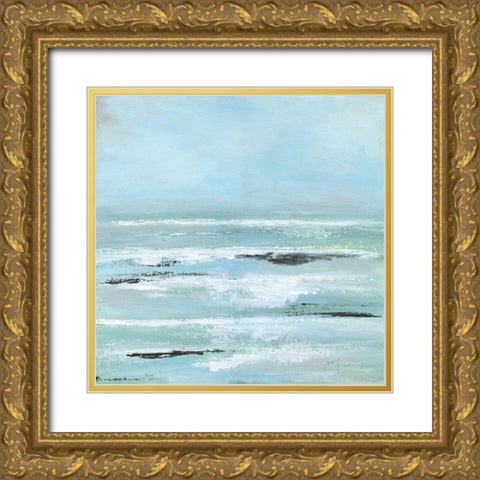 Misty Water Gold Ornate Wood Framed Art Print with Double Matting by Tava Studios