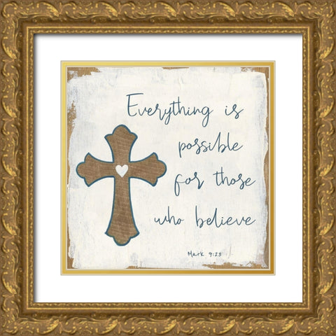Everything is Possible Gold Ornate Wood Framed Art Print with Double Matting by Tava Studios